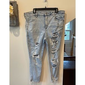 American Eagle Dream Ripped Super High-waisted Jegging 18 Short